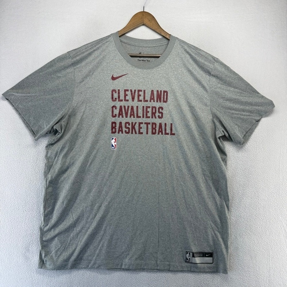 Cleveland Cavaliers Shirt men's 2XL Gray Tall Nike Dri Fit Team Player NBA Logo